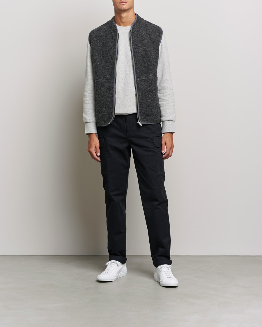 Heren | Truien | J.Lindeberg | Duncan Wool Fleece Vest Grey Melange