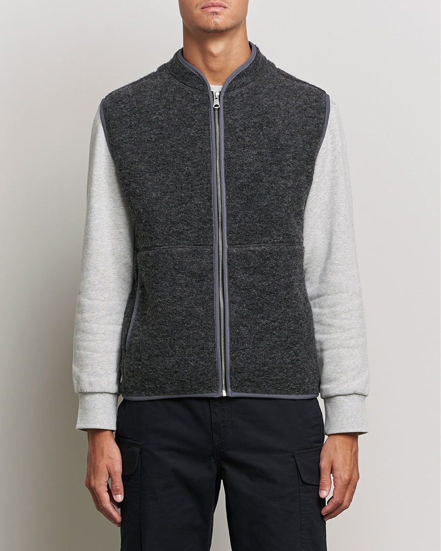 Heren | Truien | J.Lindeberg | Duncan Wool Fleece Vest Grey Melange