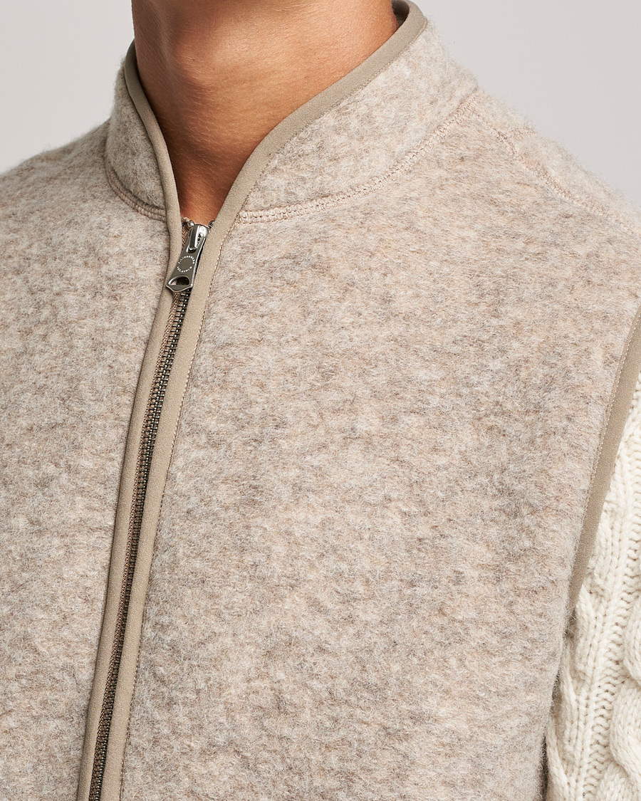 Heren | Truien | J.Lindeberg | Duncan Wool Fleece Vest Tiger Brown