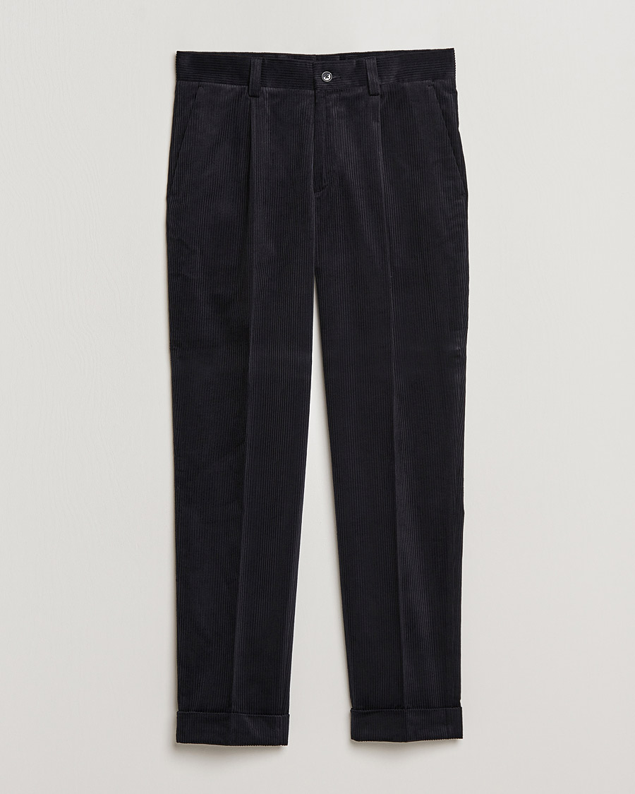 Heren | Broeken | J.Lindeberg | Gordon Pleated Corduroy Trousers Black