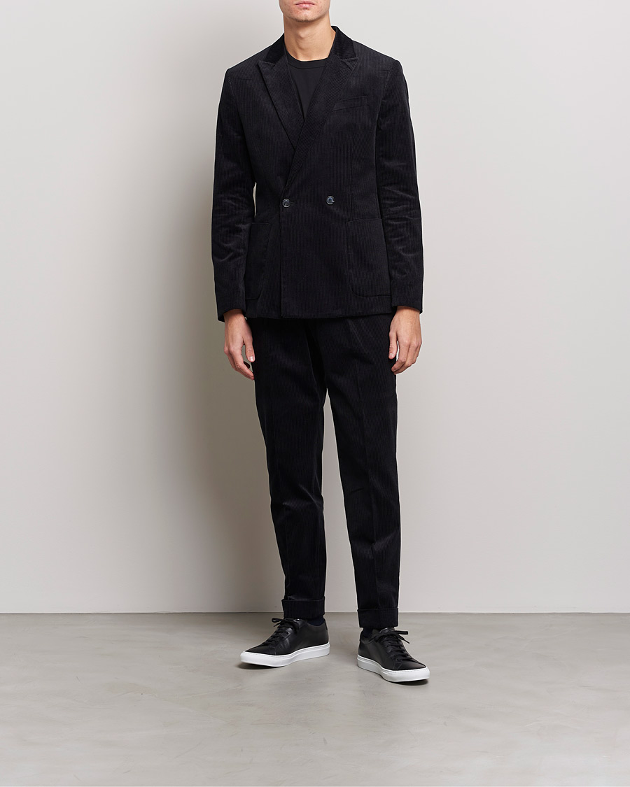 Heren | Broeken | J.Lindeberg | Gordon Pleated Corduroy Trousers Black