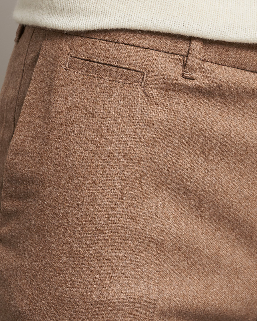 Heren | Broeken | J.Lindeberg | Haij Clean Flannel Trousers Tiger Brown