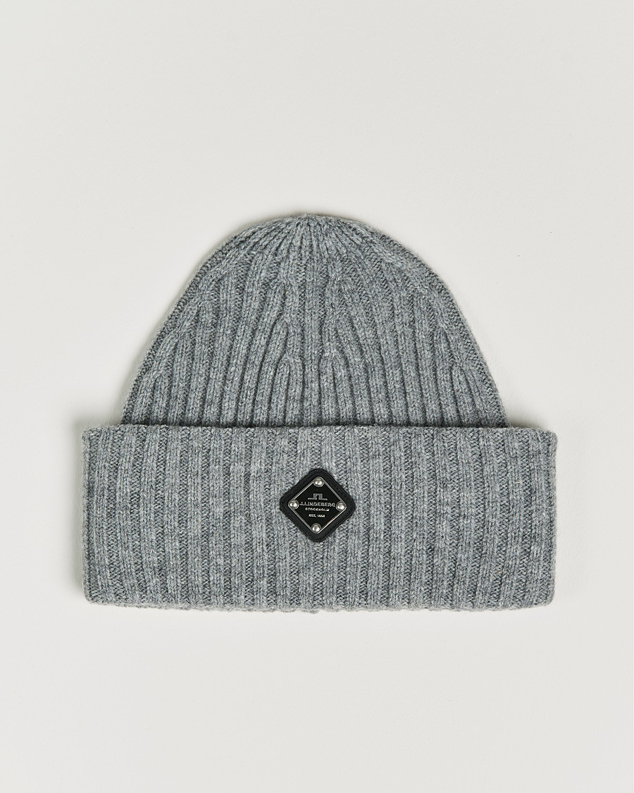 Heren | J.Lindeberg Jive Wool Beanie Grey Melange | J.Lindeberg | Jive Wool Beanie Grey Melange