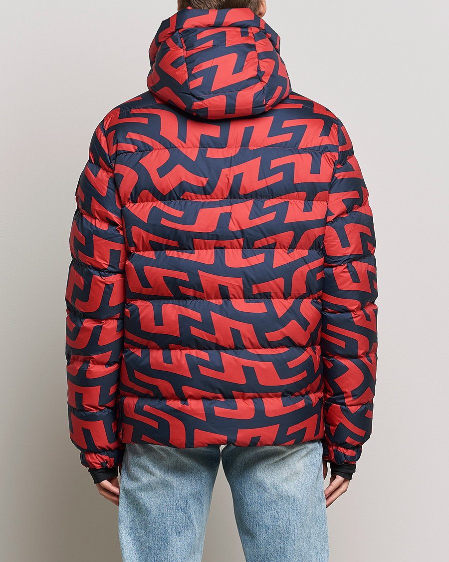Heren | Jassen | J.Lindeberg | Sphere Printed Down Jacket Bridge Swirl Red