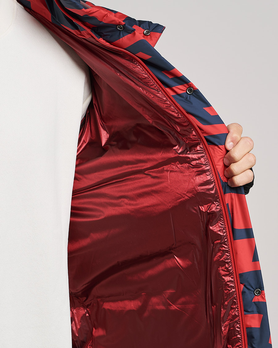 Heren | Jassen | J.Lindeberg | Sphere Printed Down Jacket Bridge Swirl Red