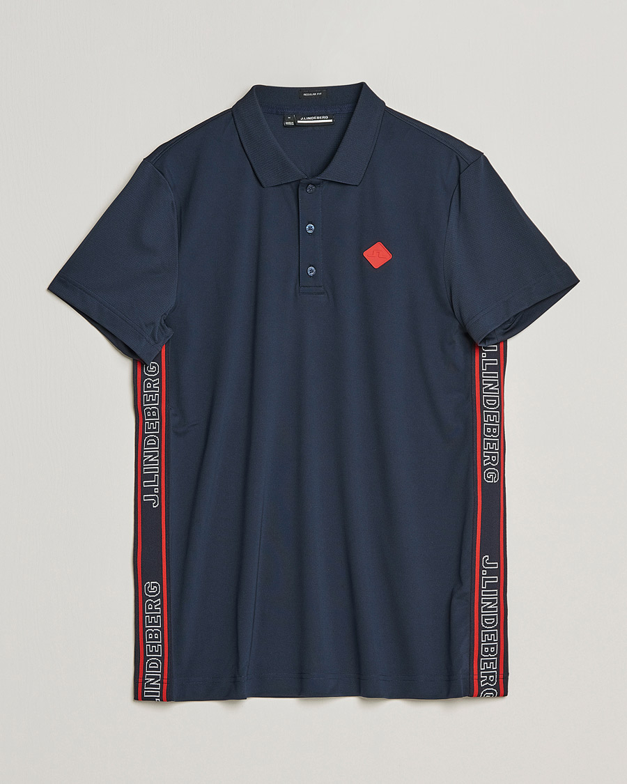 Heren | Polo's | J.Lindeberg | Diamond Regular Fit Polo Navy