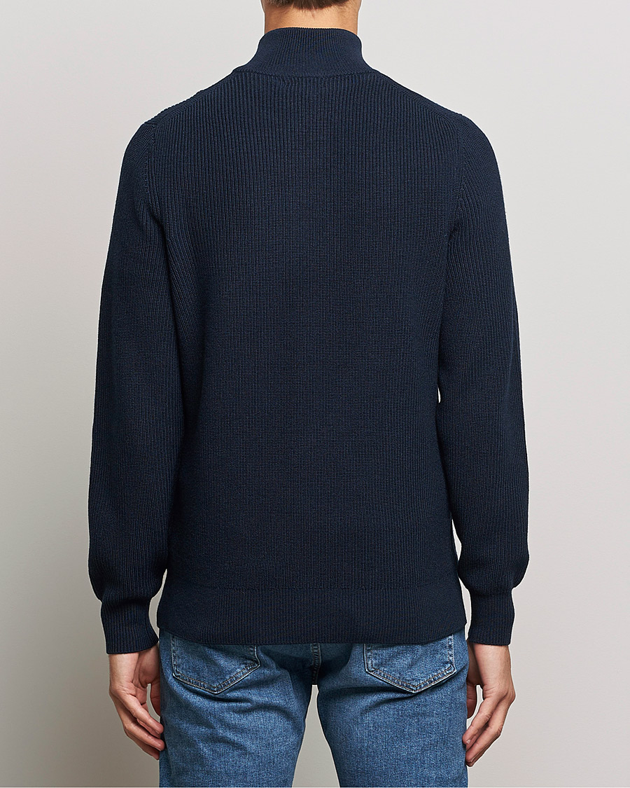Heren | Truien | J.Lindeberg | Diamond Knitted Zip Sweater Navy