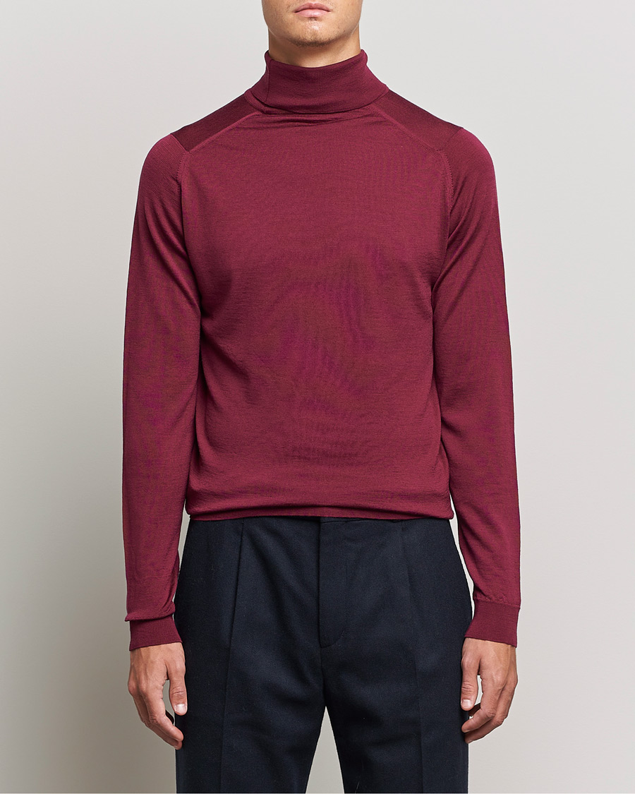 Heren | Truien | John Smedley | Cherwell Extra Fine Merino Rollneck Bordeaux