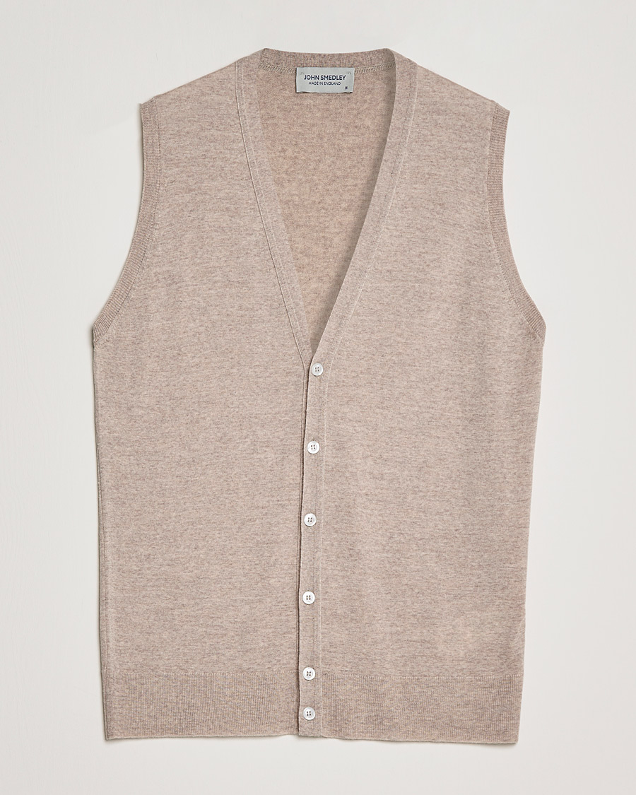 Heren | Truien | John Smedley | Huntswood Slim Fit Waistcoat Soft Fawn