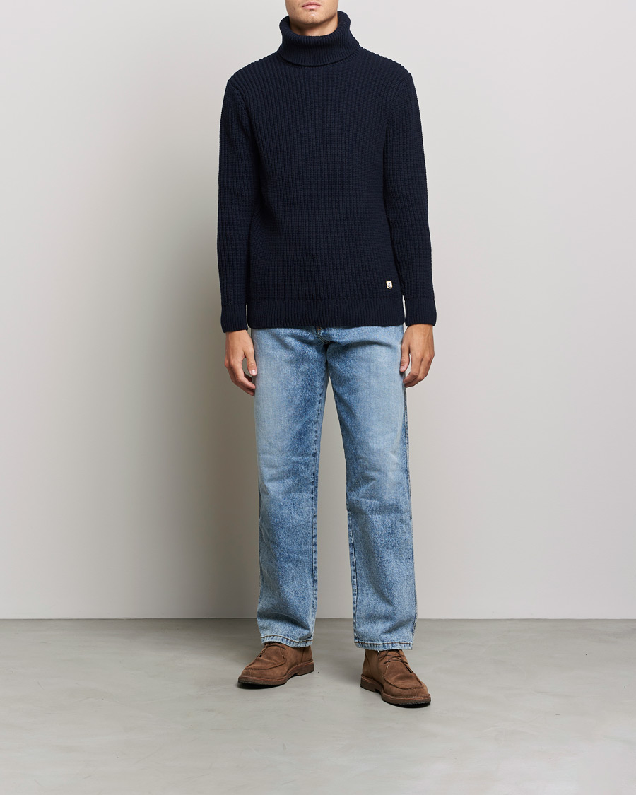 Heren | Truien | Armor-lux | Pull Col Montant Wool Sweater Navy