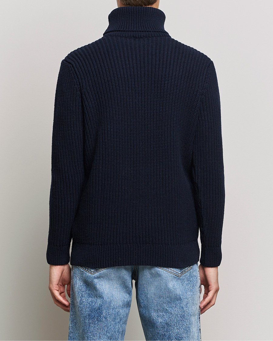 Heren | Truien | Armor-lux | Pull Col Montant Wool Sweater Navy