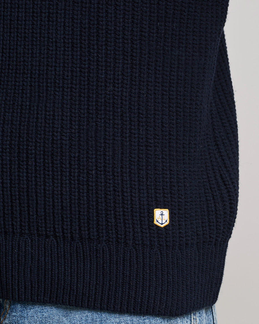 Heren | Truien | Armor-lux | Pull Col Montant Wool Sweater Navy