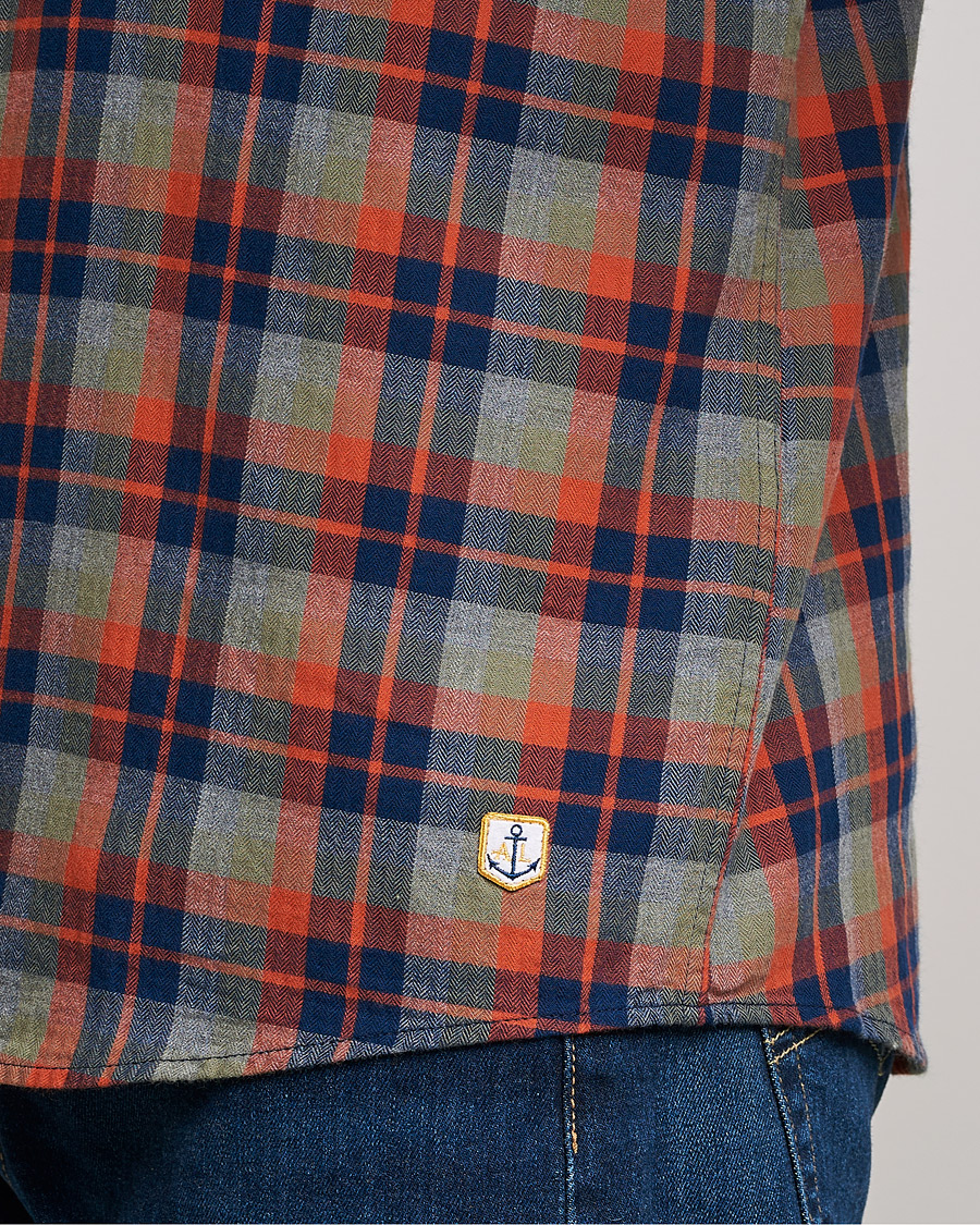 Heren | Overhemden | Armor-lux | Chemise Flannel Shirt Green Blue