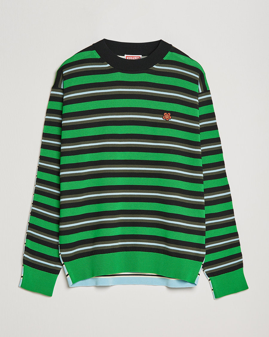Heren | Truien | KENZO | Stripes Wool Knitted Jumper Grass Green