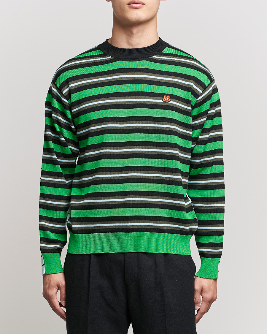 Heren | Truien | KENZO | Stripes Wool Knitted Jumper Grass Green