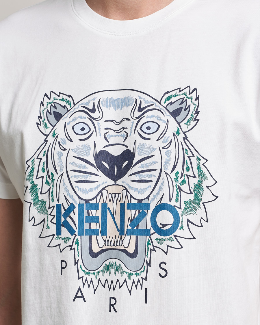 Heren | T-shirts | KENZO | Icon Tiger Crew Neck Tee White