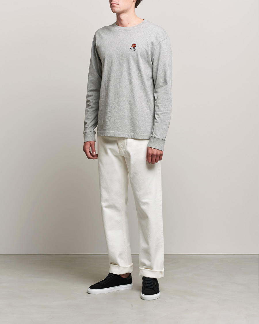 Heren | T-shirts | KENZO | Logo Classic Long Sleeve Tee Pearl Grey