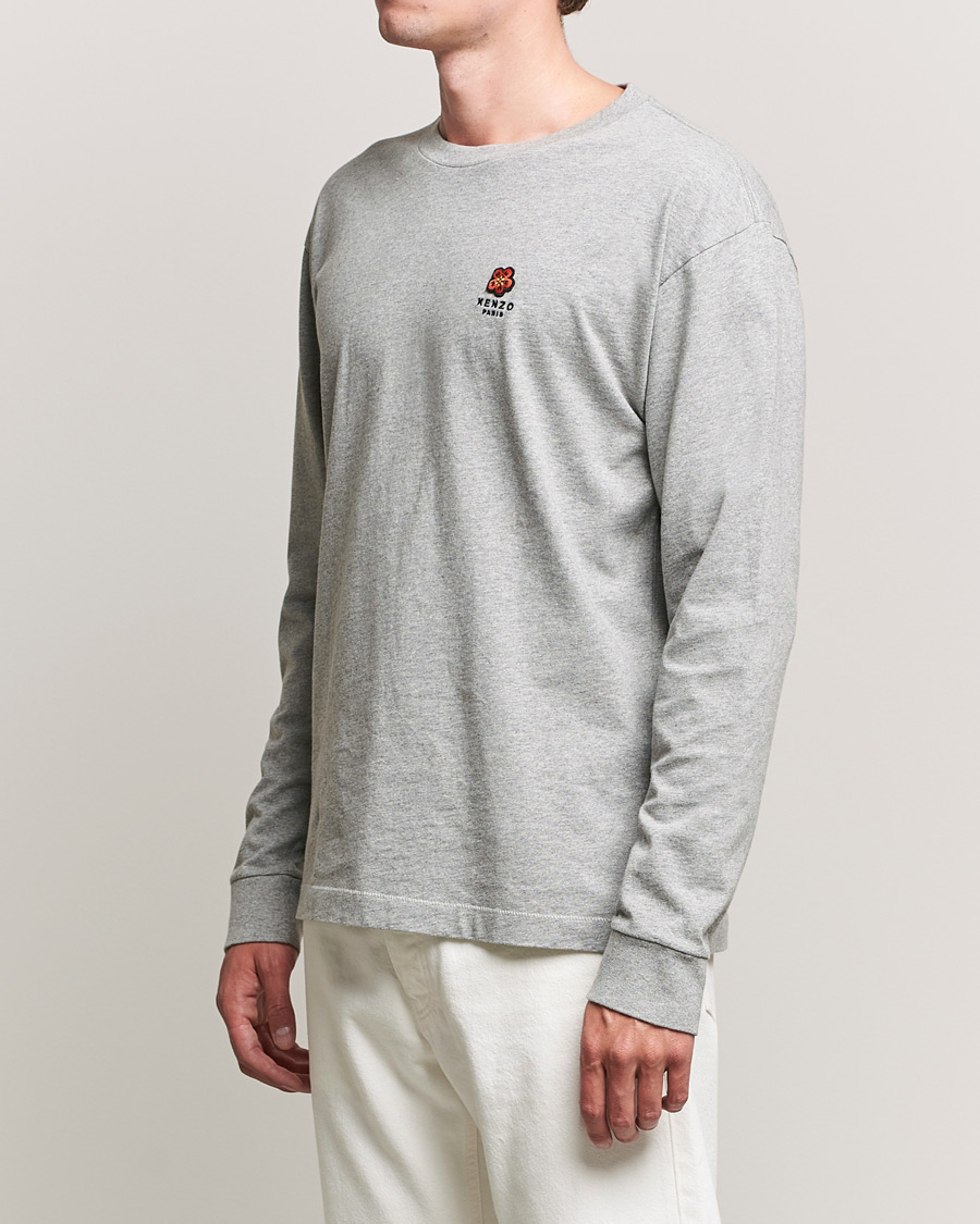 Heren | T-shirts | KENZO | Logo Classic Long Sleeve Tee Pearl Grey