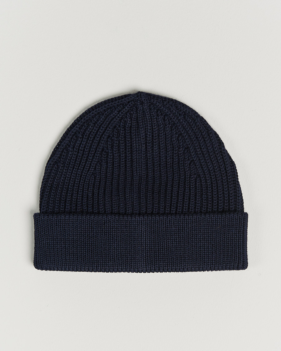 Heren | Andersen-Andersen Merino Wool Rib Beanie Navy Blue | Andersen-Andersen | Merino Wool Rib Beanie Navy Blue