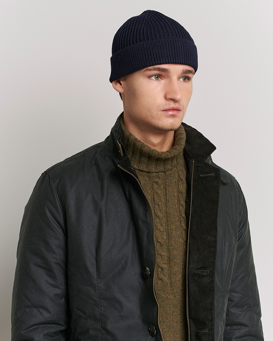 Heren | Andersen-Andersen Merino Wool Rib Beanie Navy Blue | Andersen-Andersen | Merino Wool Rib Beanie Navy Blue