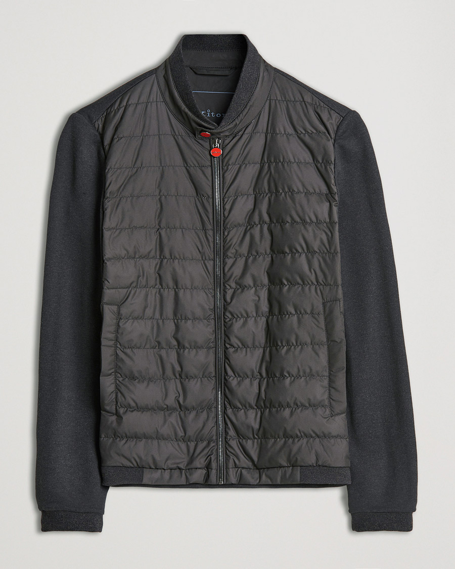 Heren | Jassen | Kiton | Cotton/Cashmere Hybrid Jacket Charcoal