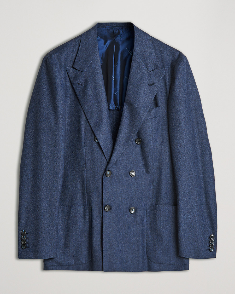 Heren | Blazers | Kiton | Wool/Cashmere Hopsack DB Blazer Navy