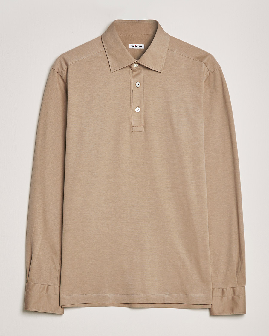 Heren | Truien | Kiton | Long Sleeve Polo Shirt Beige