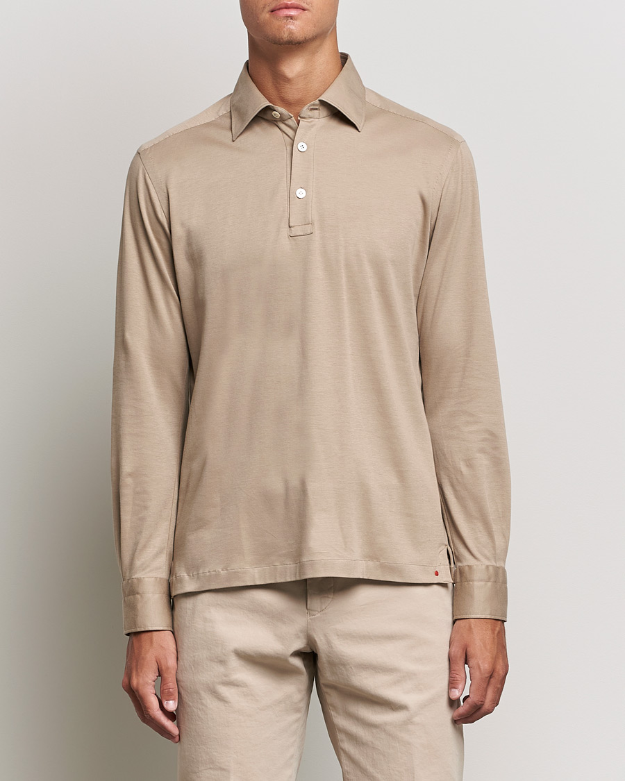 Heren | Truien | Kiton | Long Sleeve Polo Shirt Beige