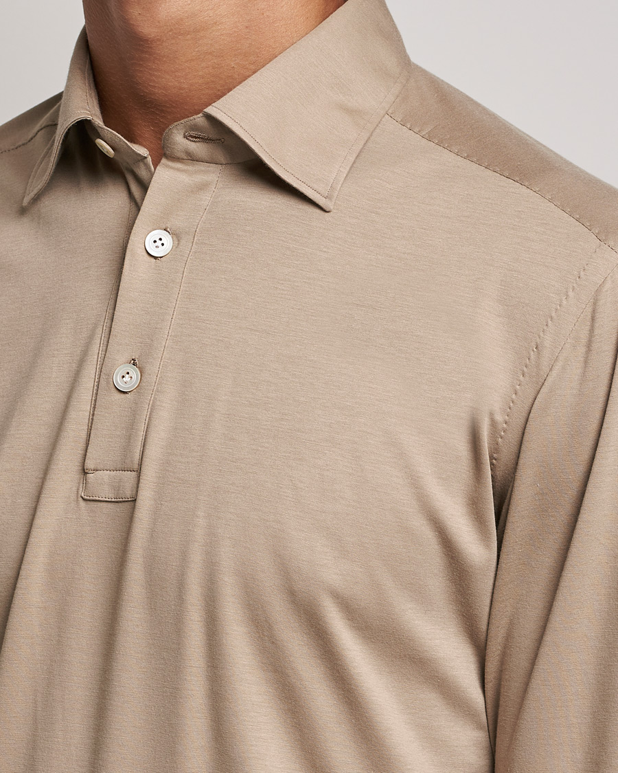 Heren | Truien | Kiton | Long Sleeve Polo Shirt Beige