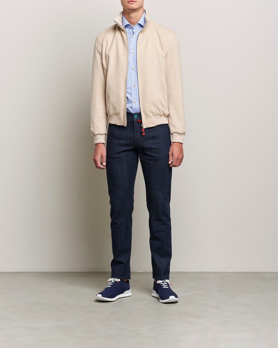 Heren | Overhemden | Kiton | Slim Fit Striped Dress Shirt Light Blue