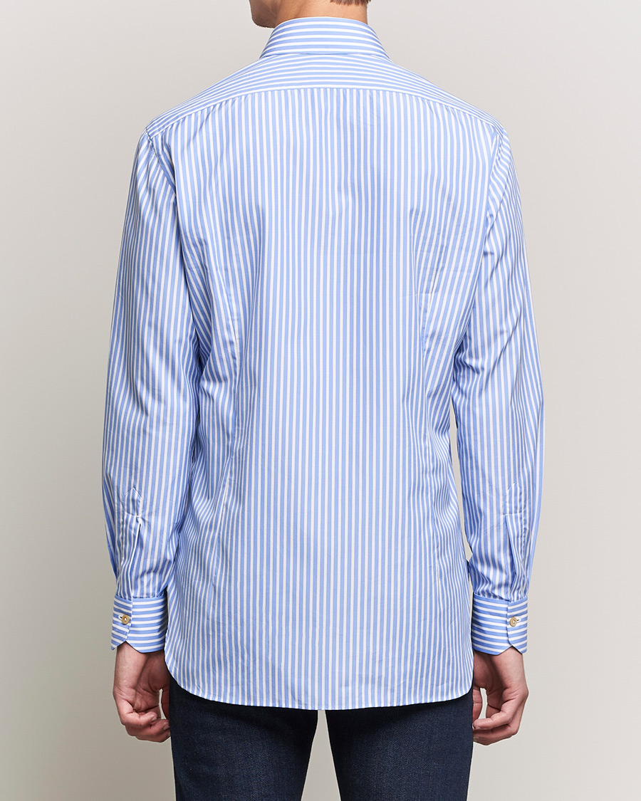 Heren | Overhemden | Kiton | Slim Fit Striped Dress Shirt Light Blue