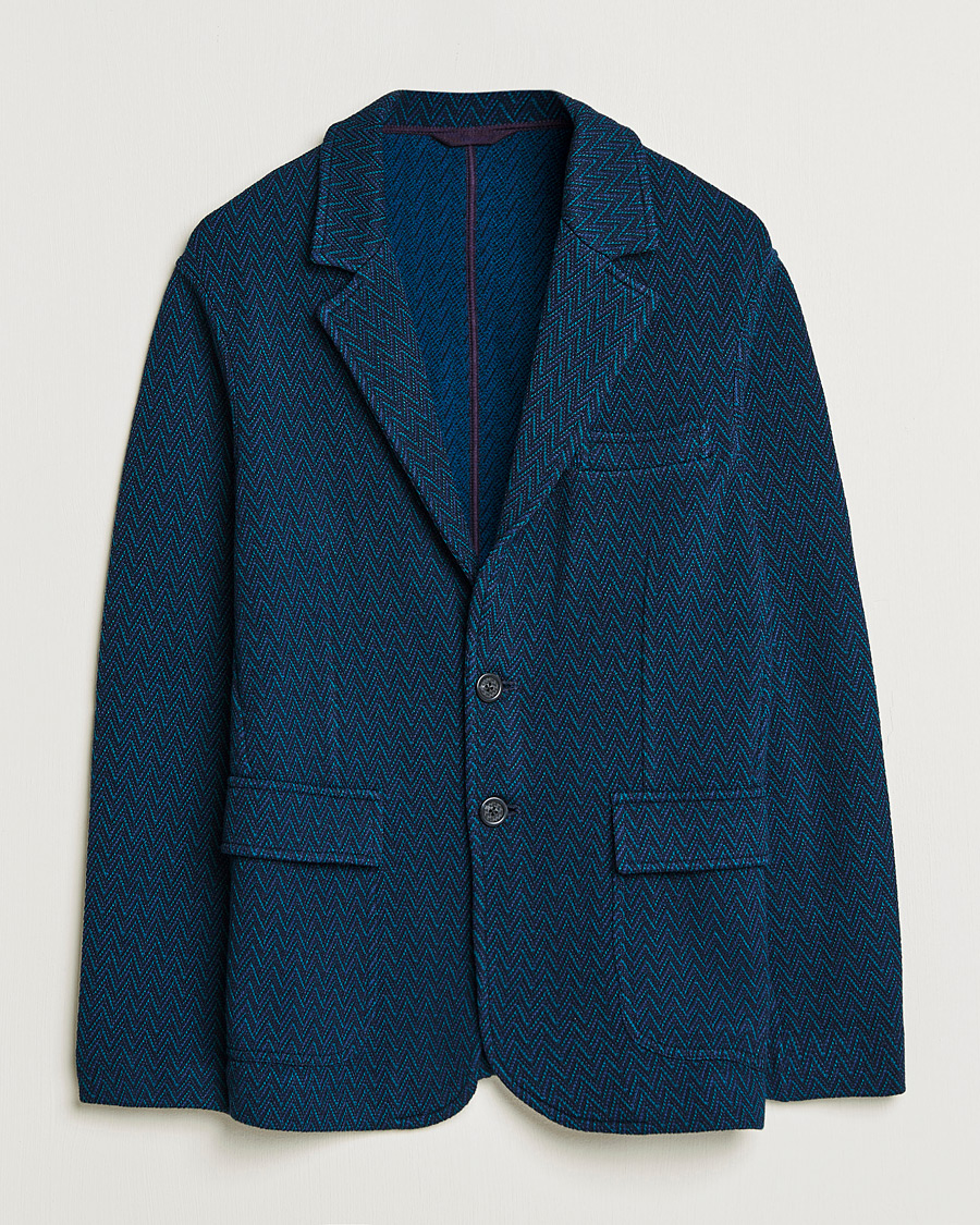 Heren | Blazers | Missoni | Zig Zag Knitted Blazer Navy