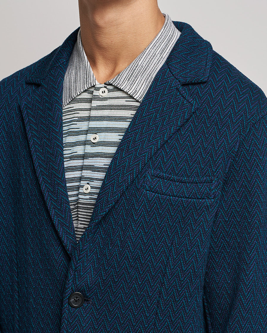 Heren | Blazers | Missoni | Zig Zag Knitted Blazer Navy