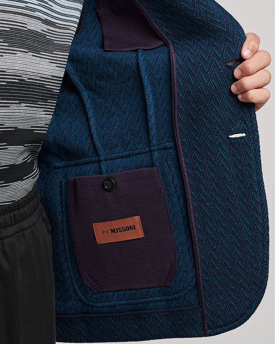 Heren | Blazers | Missoni | Zig Zag Knitted Blazer Navy