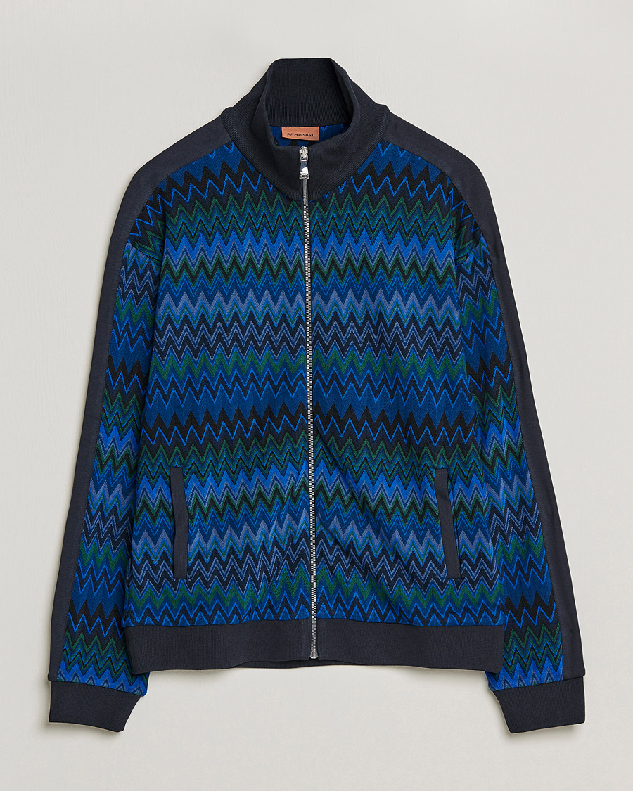 Heren | Truien | Missoni | Chevron Full Zip Sweater Navy