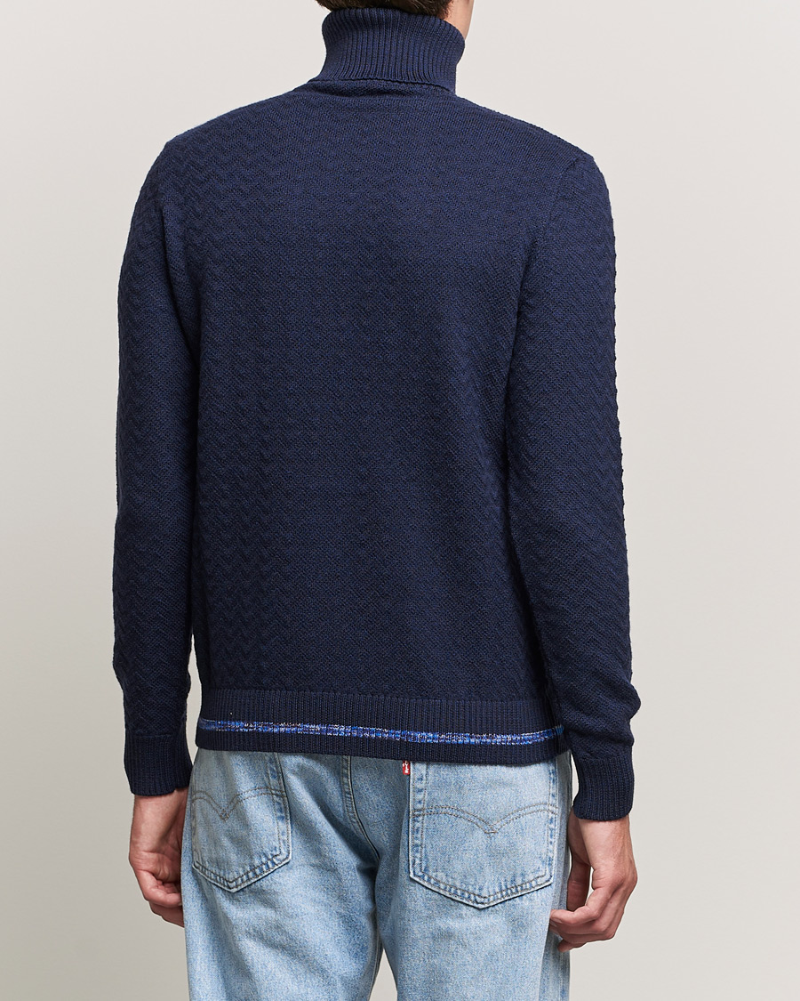 Heren | Truien | Missoni | Patchwork Chevron Turtleneck Navy