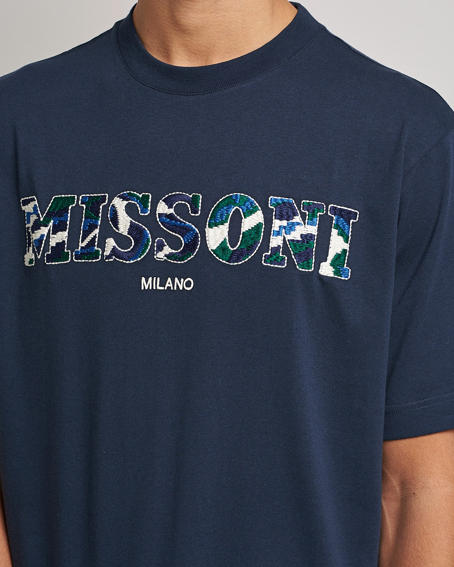 Heren | T-shirts | Missoni | Embroidered Logo T-Shirt Dark Blue