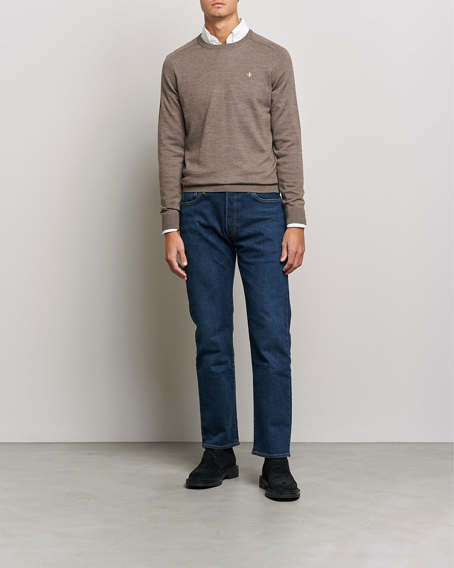 Heren | Truien | Morris | Merino O-neck Brown