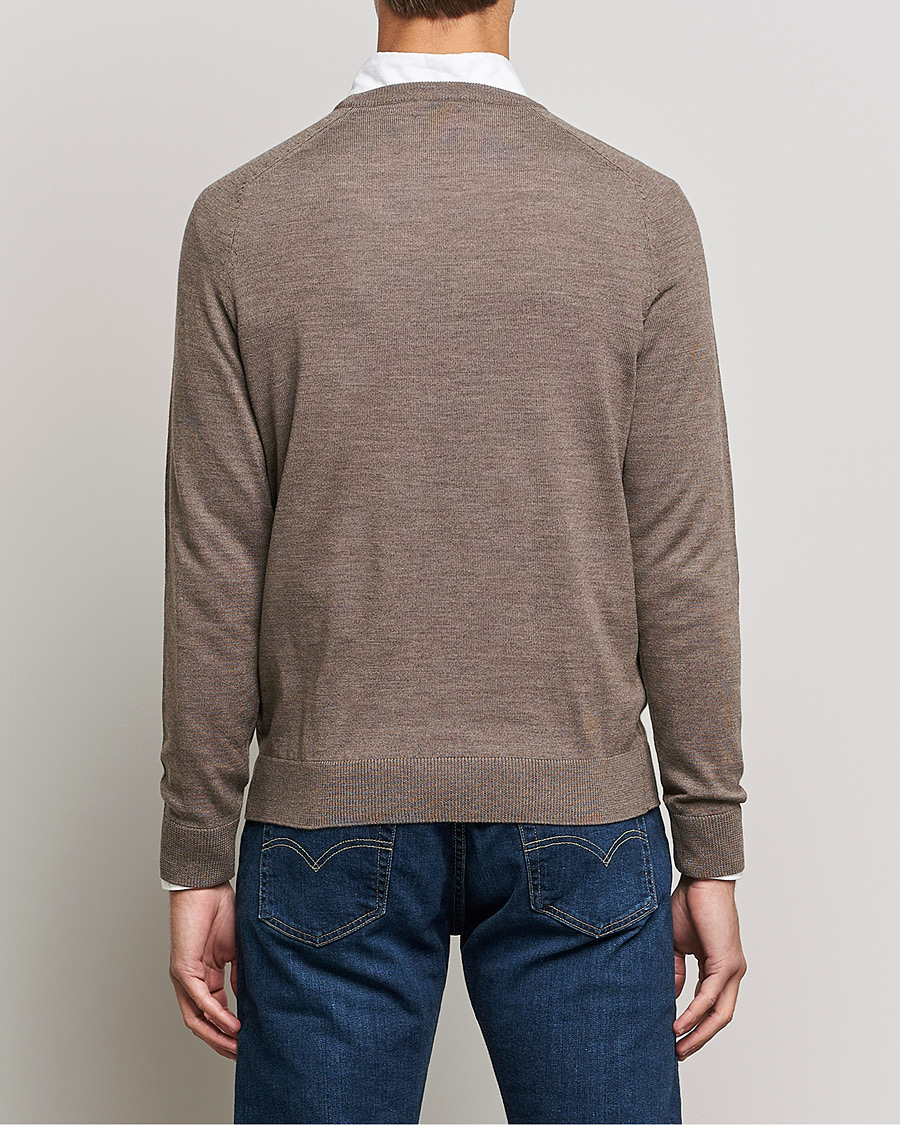 Heren | Truien | Morris | Merino O-neck Brown