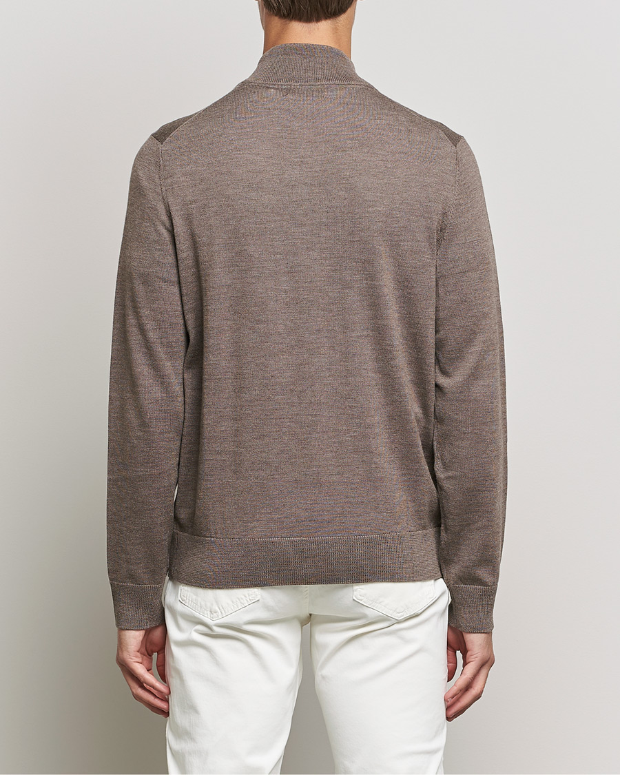 Heren | Truien | Morris | Merino Zip Cardigan Brown