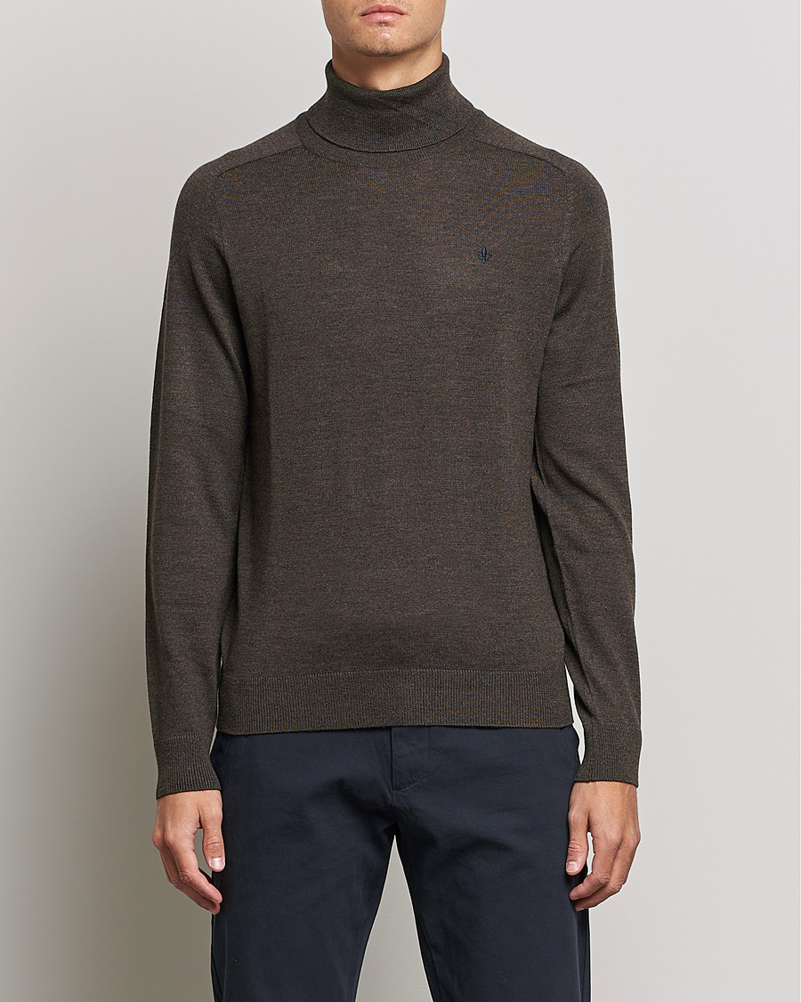 Heren | Morris | Morris | Merino Rollneck Dark Brown Melange