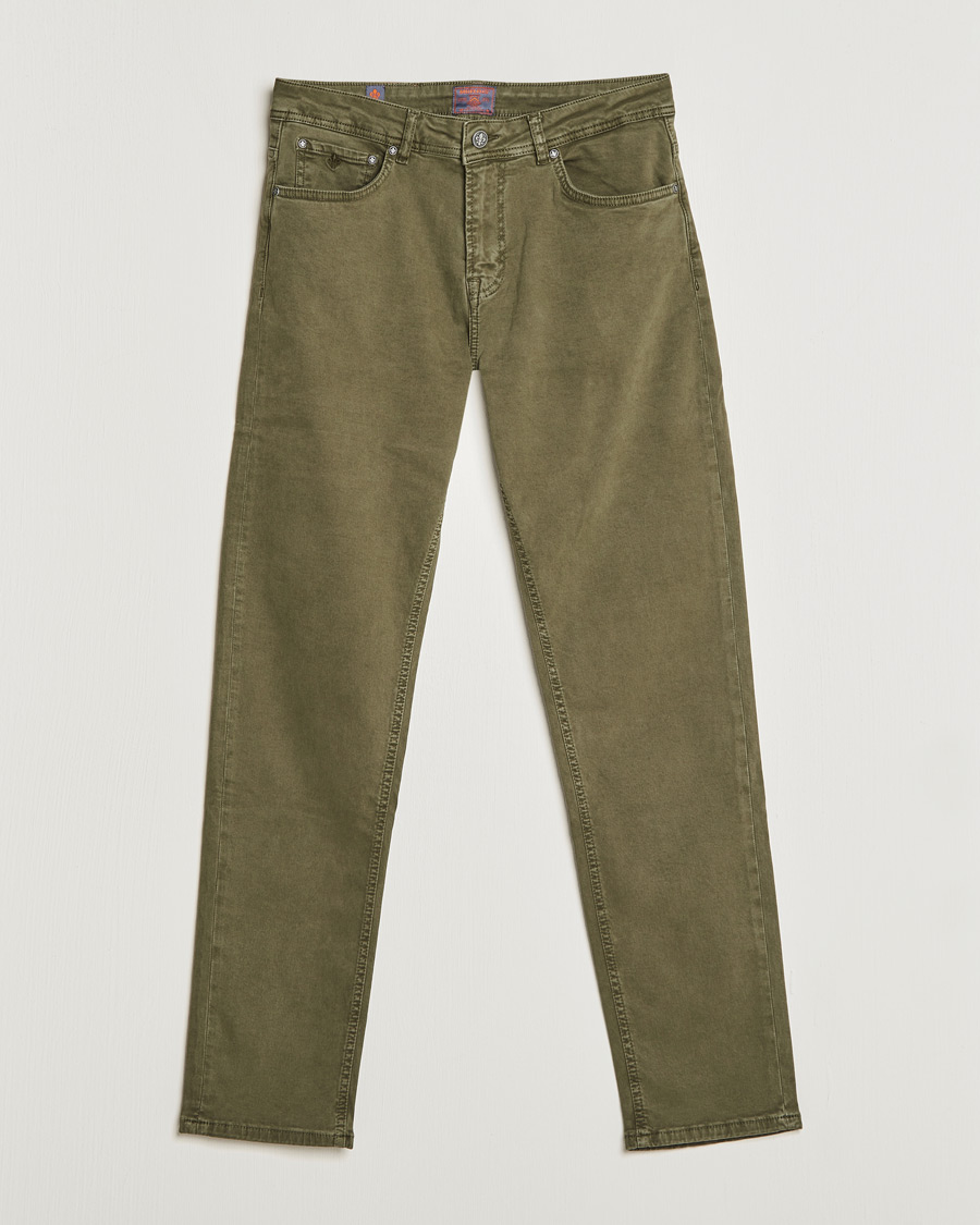 Heren | Broeken | Morris | James Brushed Chinos Olive