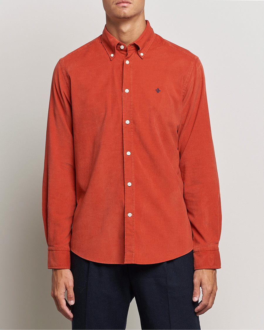 Heren | Overhemden | Morris | Douglas Corduroy Button Down Shirt Red