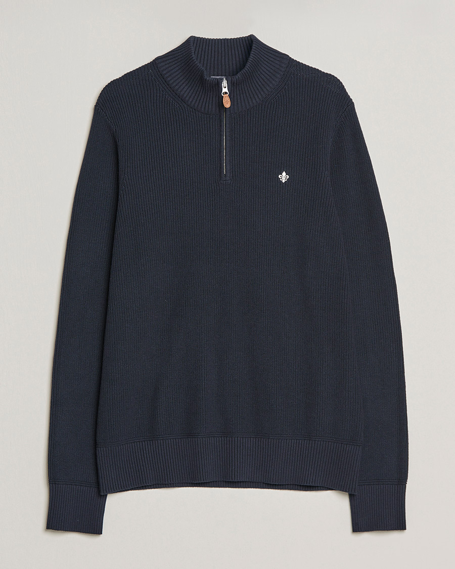Heren | Truien | Morris | Bernard Cotton Half Zip Blue