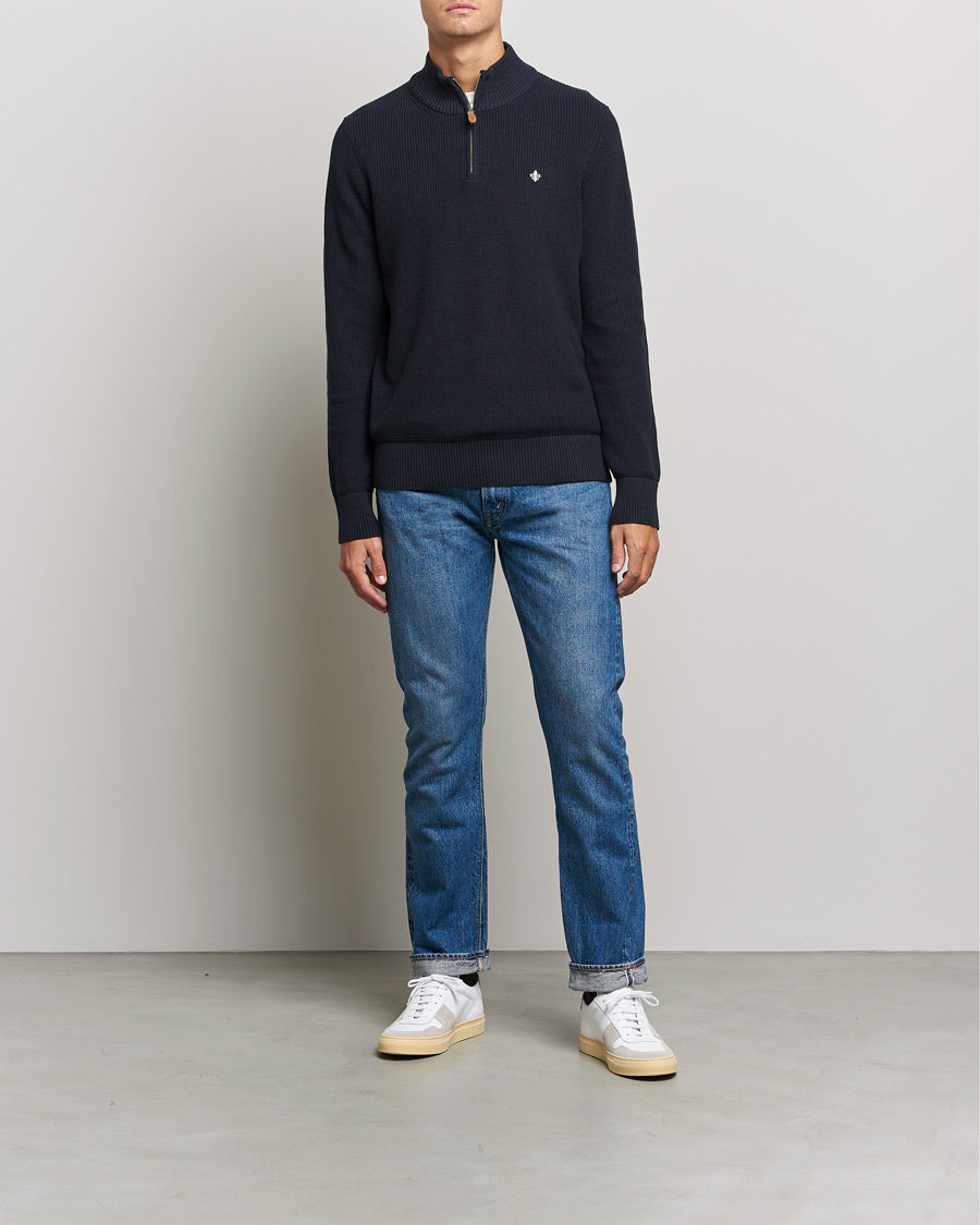Heren | Truien | Morris | Bernard Cotton Half Zip Blue