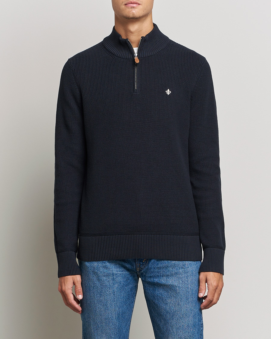 Heren | Truien | Morris | Bernard Cotton Half Zip Blue