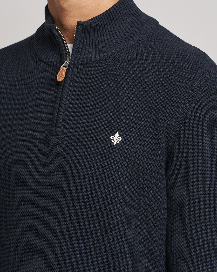 Heren | Truien | Morris | Bernard Cotton Half Zip Blue