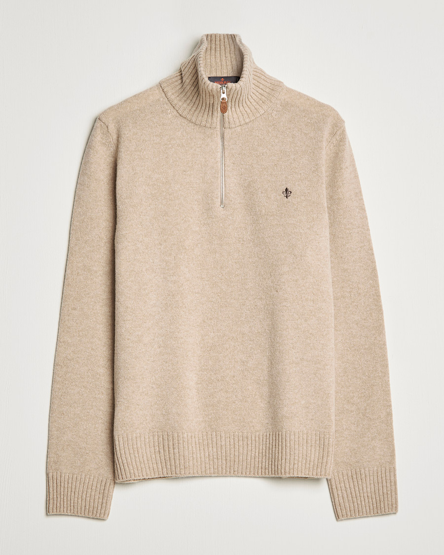 Heren | Truien | Morris | Kieran Wool Half Zip Khaki