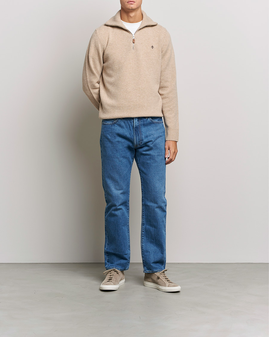 Heren | Truien | Morris | Kieran Wool Half Zip Khaki