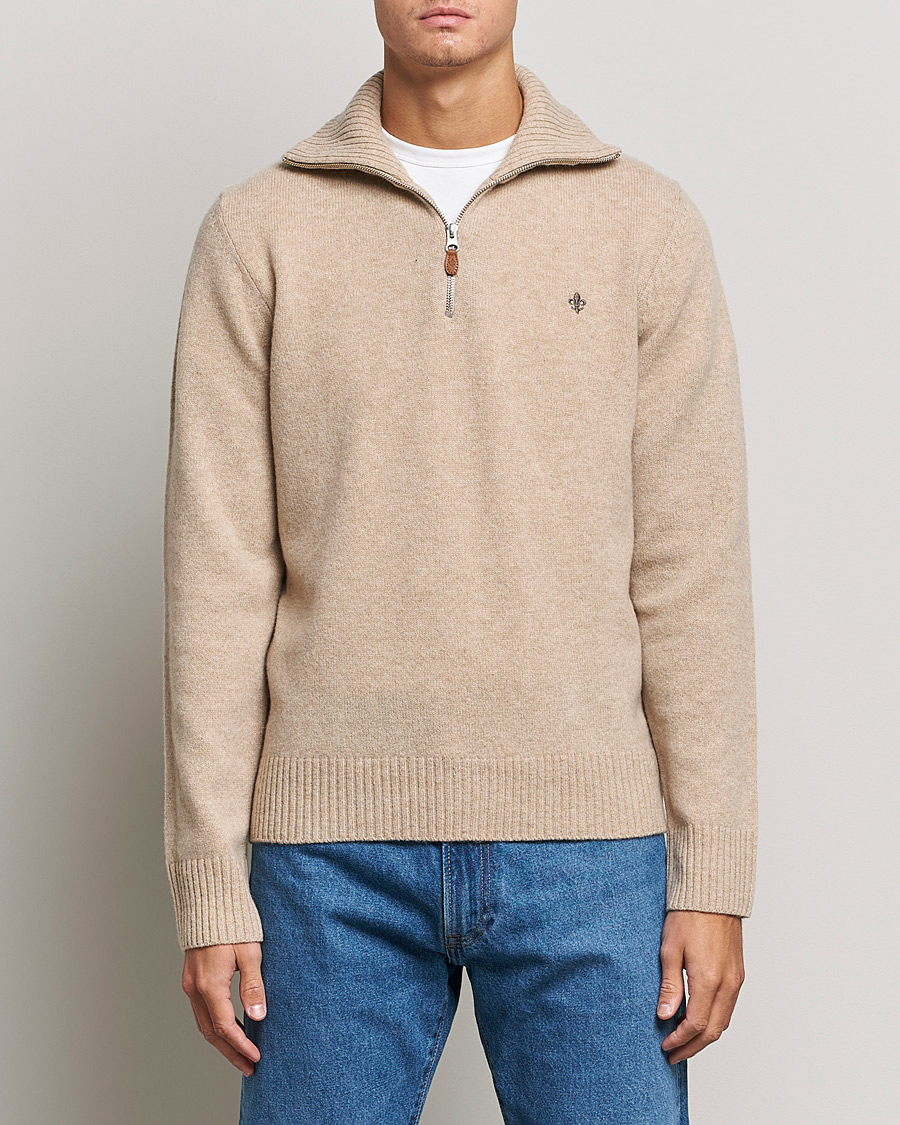 Heren | Truien | Morris | Kieran Wool Half Zip Khaki